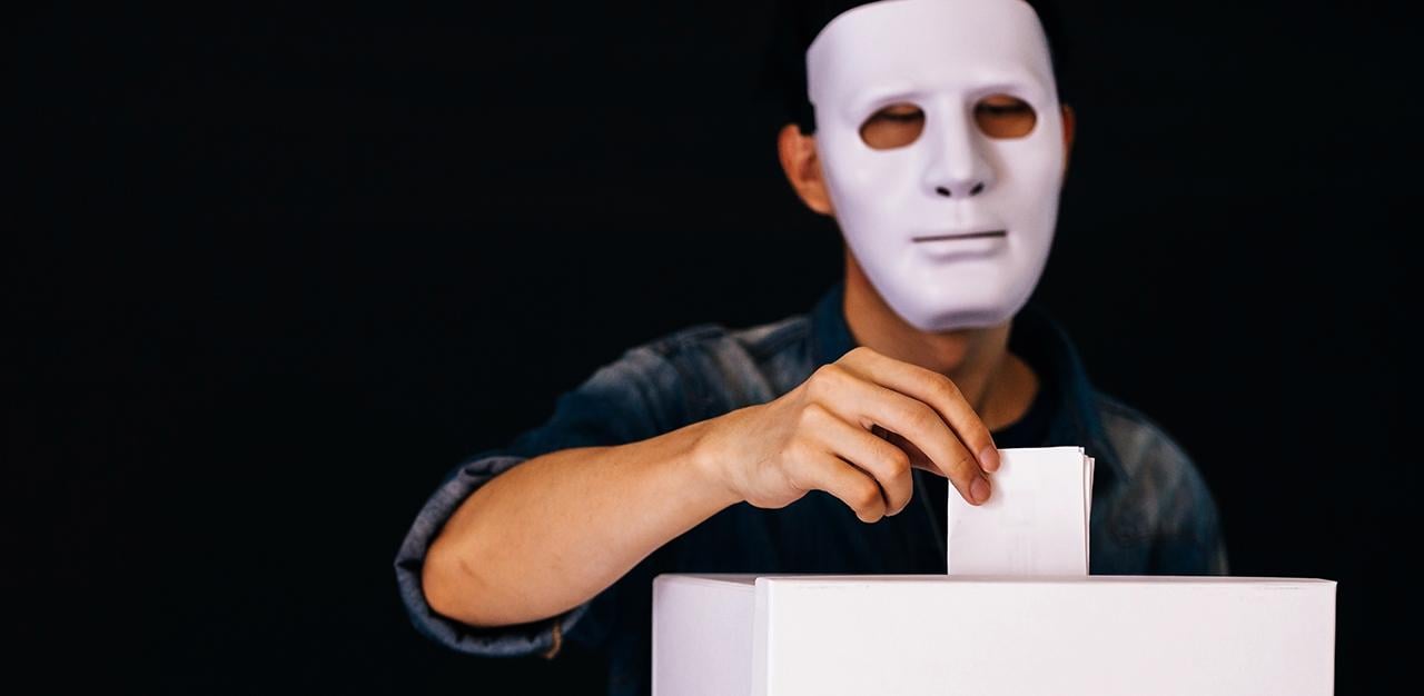 Masked Man Voting