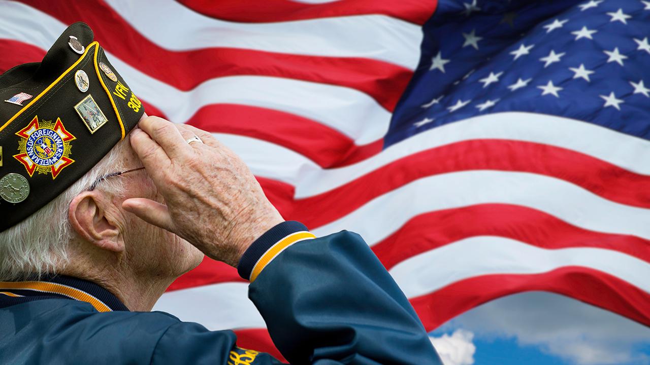 Veteran Saluting Flag