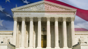 Supreme Court with American Flag